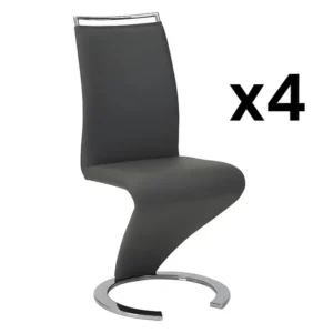 Set van 4 stoelen TWIZY - Zwart kunstleer