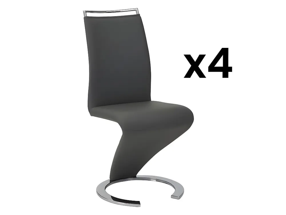 Set van 4 stoelen TWIZY - Zwart kunstleer