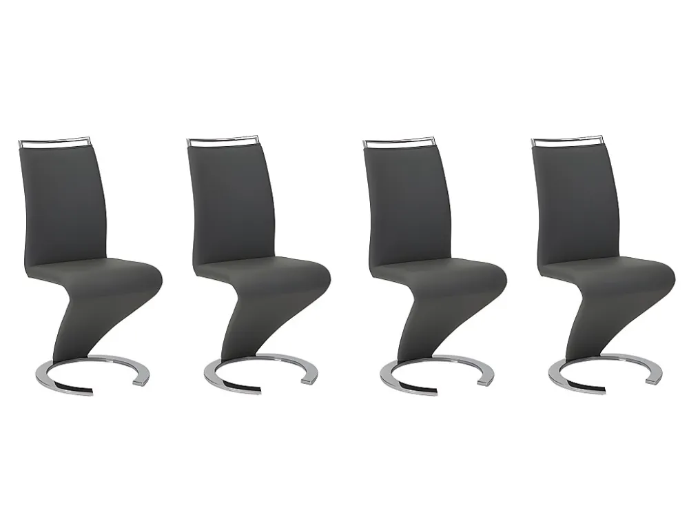Set van 4 stoelen TWIZY - Zwart kunstleer