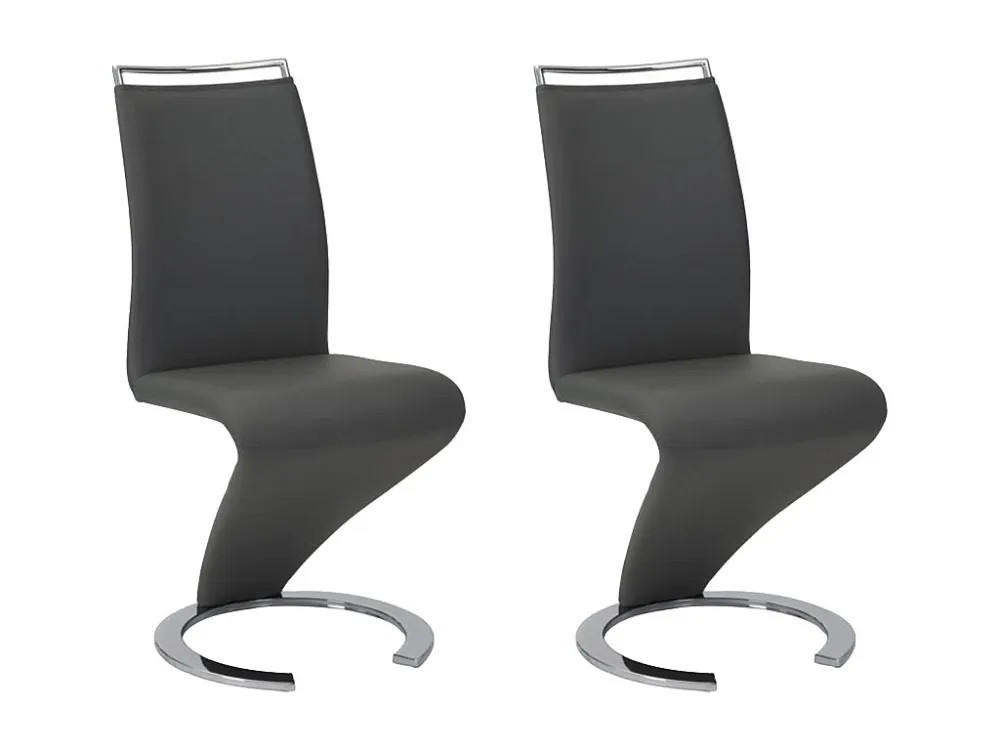 Set van 2 stoelen TWIZY - zwart kunstleer
