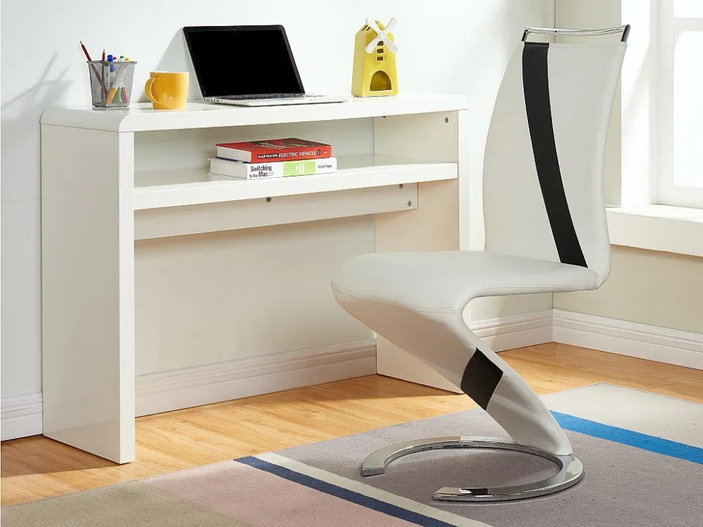 Set van 2 stoelen van kunstleer TWIZY - zwart & wit