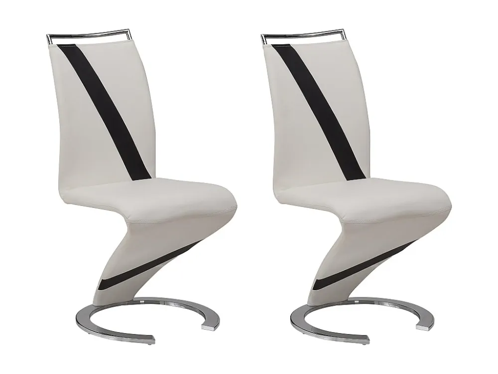 Set van 2 stoelen van kunstleer TWIZY - zwart & wit