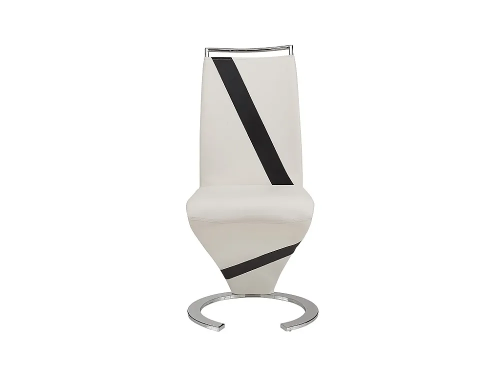 Set van 2 stoelen van kunstleer TWIZY - zwart & wit