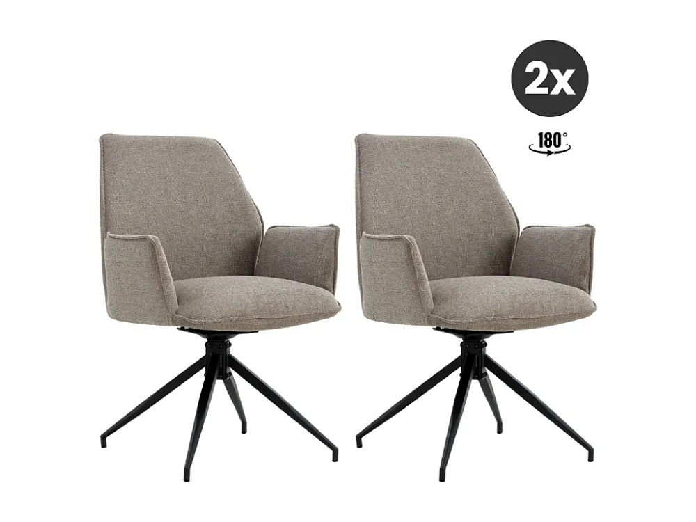 2x Collectables Jill Eetkamerstoel - Linnen Taupe (Set van 2)