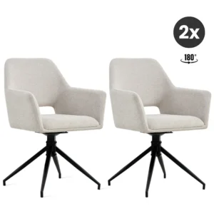 2x Collectables Tess Eetkamerstoel - Linnen Beige (Set van 2)
