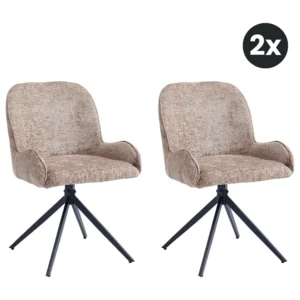2x Eetkamerstoel Lily - Taupe (Set van 2)