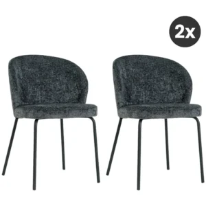 2x Eetkamerstoel Lio - Antraciet