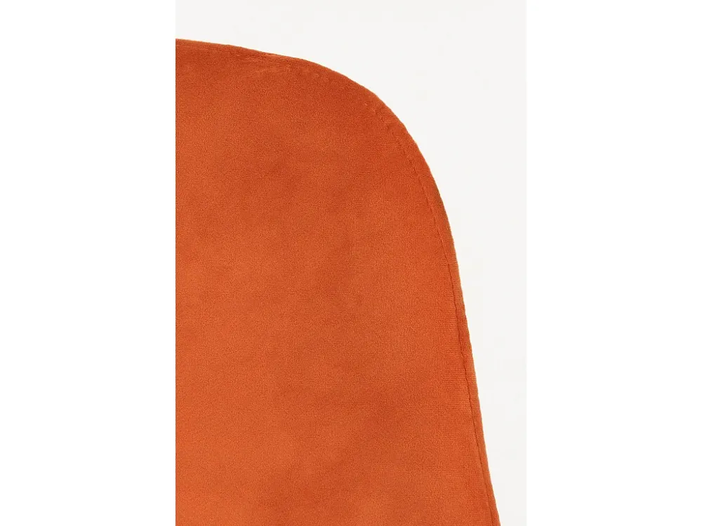 Eetkamerstoel van fluweel en metaal - 53 x 44 x 85 - Oranje - MONTELLI