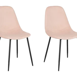Eetkamerstoel van gerecycled polyester en metaal - 53 x 44 x 80 - Off white - CORBY