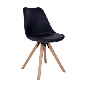 Lot de 2 Chaises Bergen, Noir, 55x48x86 cm, EPIKASA