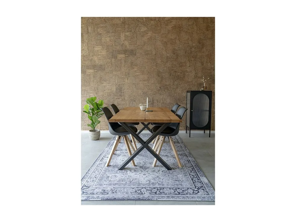 Lot de 2 Chaises Bergen, Noir, 55x48x86 cm, EPIKASA