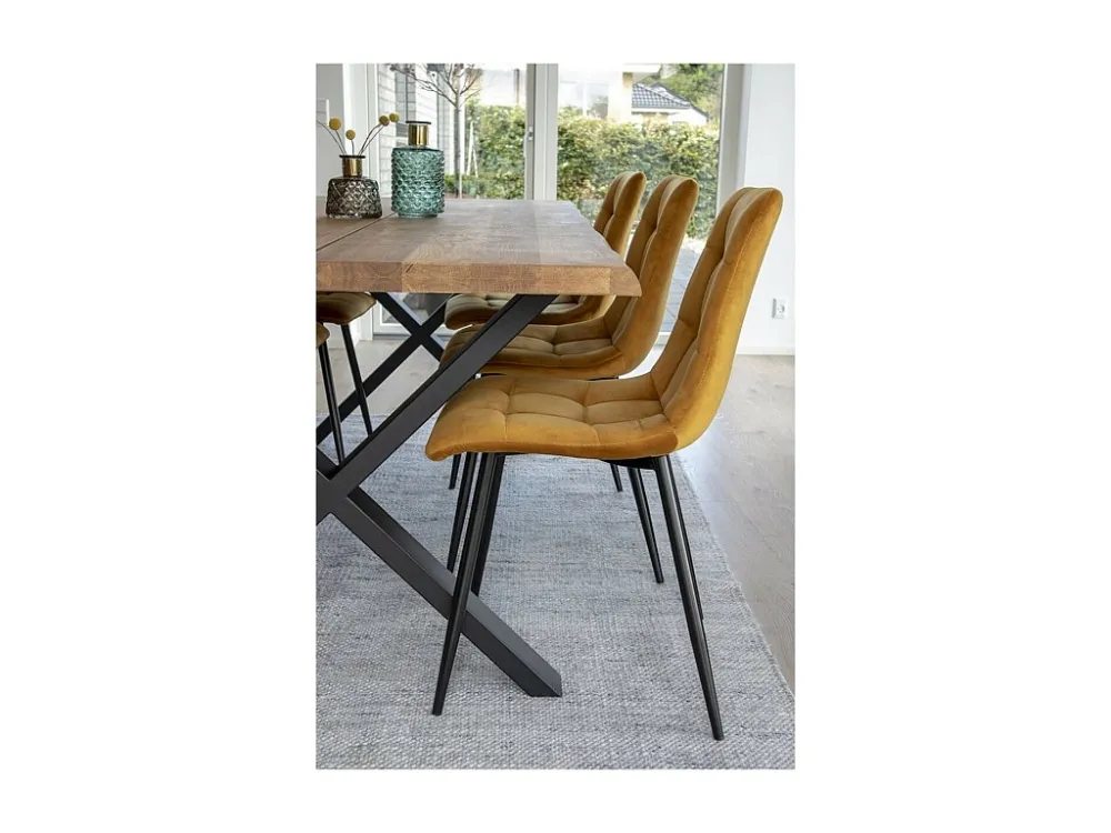 Lot de 2 Chaises Middelfart, Jaune, 55x44x86 cm, EPIKASA