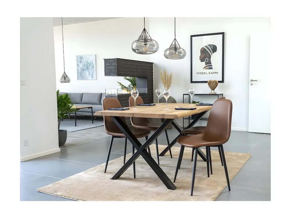Lot de 2 Chaises Stockholm, Marron, 50x47x86 cm, EPIKASA