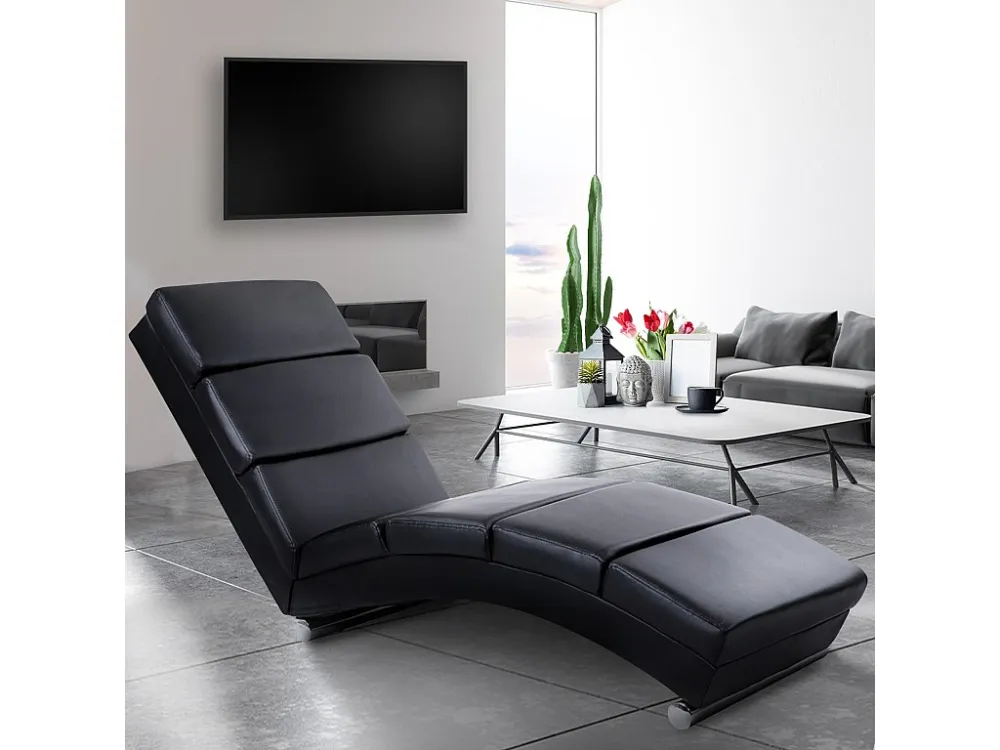 Floraya - loungebank / chaise longue - zwart