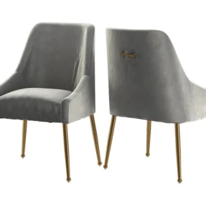 Daphne | Set van 2 stoelen met armleuningen van fluweel & metall Grijs Loft24