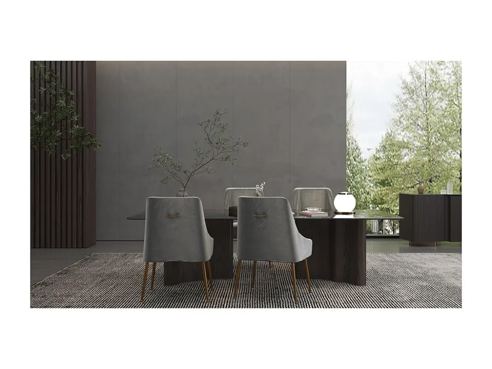 Daphne | Set van 2 stoelen met armleuningen van fluweel & metall Grijs Loft24