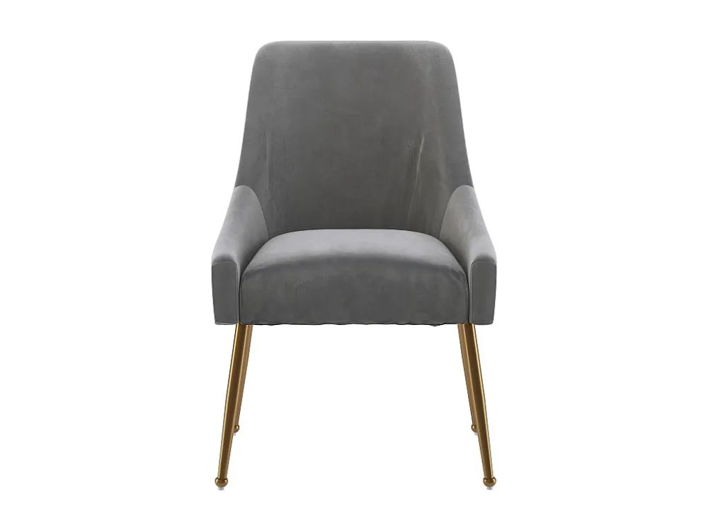 Daphne | Set van 2 stoelen met armleuningen van fluweel & metall Grijs Loft24