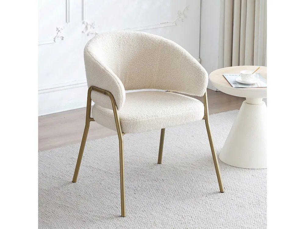 Lot de 6 chaise de salle à manger moderne en velours d'agneau Spraygold avec finition dorée (1 pc), avec pieds dorés...