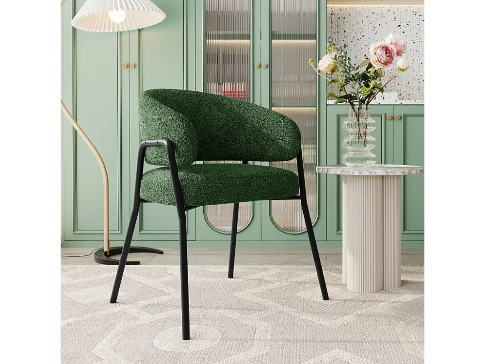 Lot de 4 chaise de salle à manger moderne en velours d'agneau Spraygold avec finition dorée (1 pc), avec pieds dorés...