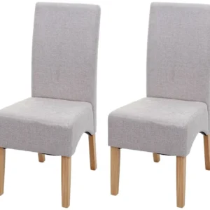 Crotone eetkamerstoel (set van 2), creme beige, lichte poten MCW