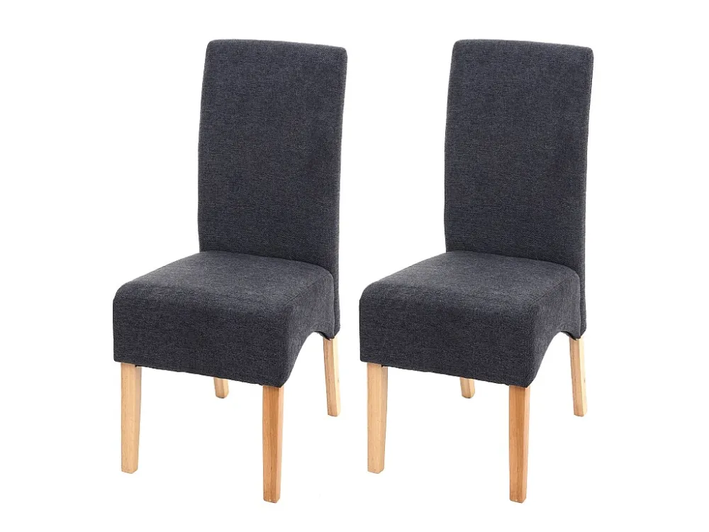 Crotone eetkamerstoel (set van 2), donkergrijs, lichte poten MCW