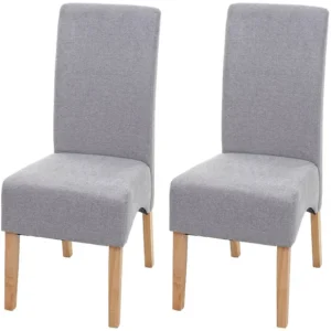 Crotone eetkamerstoel (set van 2), lichtgrijs, lichte poten MCW