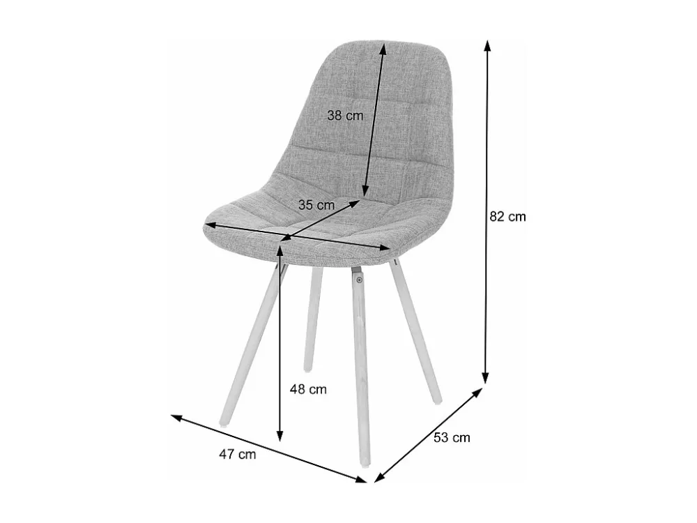 Eetkamerstoel MCW-A60 I (set van 2), stof/textiel donkergrijs