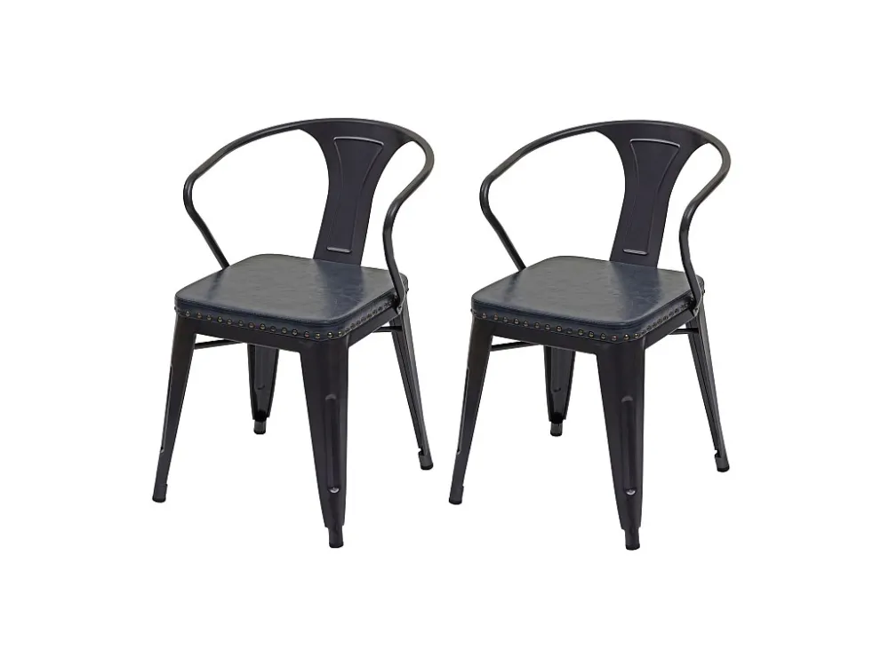 Eetkamerstoel MCW-H10d (set van 2), zwart-grijs