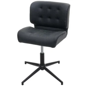 Eetkamerstoel MCW-H42, kunstleer vintage donkergrijs, onderstel zwart