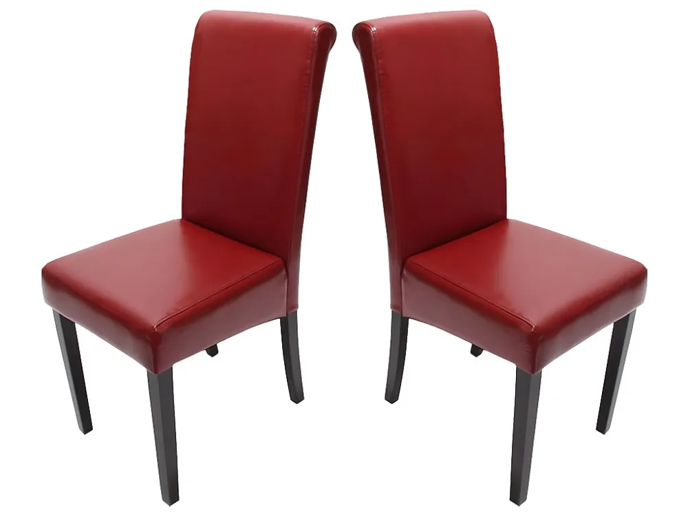Lecce II eetkamerstoel (set van 2), rood, donkere poten MCW