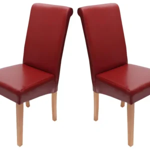 Lecce II eetkamerstoel (set van 2), rood, lichte poten MCW