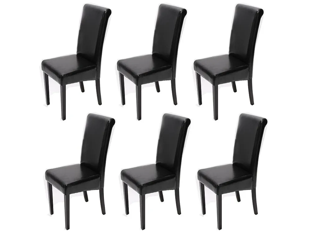 Lecce II eetkamerstoel (set van 6), zwart, donkere poten MCW