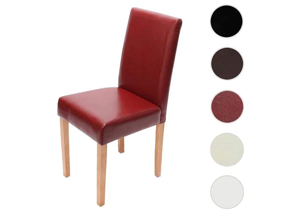 Littau eetkamerstoel, rood, lichtgekleurde poten MCW