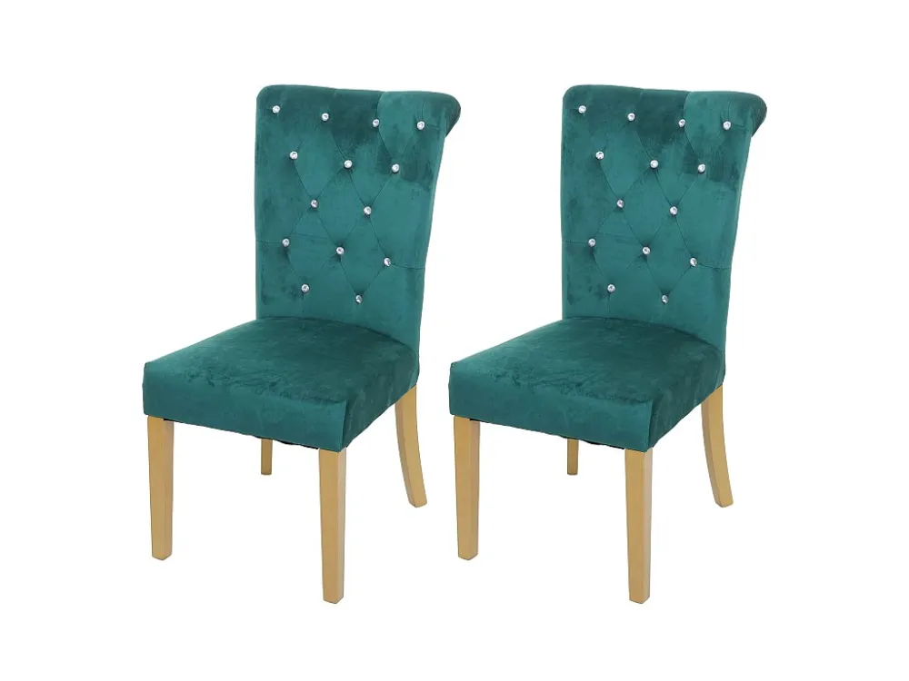 MCW-D22 eetkamerstoel (set van 2), donkergroen, goudkleurige poten