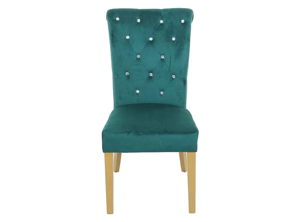 MCW-D22 eetkamerstoel (set van 2), donkergroen, goudkleurige poten