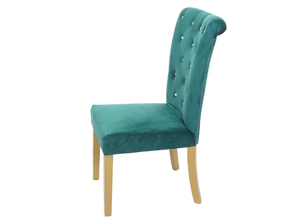 MCW-D22 eetkamerstoel (set van 2), donkergroen, goudkleurige poten