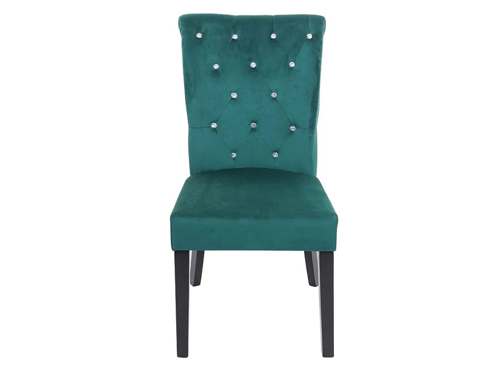 MCW-D22 eetkamerstoel (set van 2), donkergroen, zwarte poten