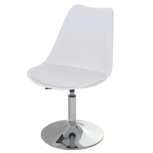 Vaasa T501 draaistoel, wit, voet chroom MCW