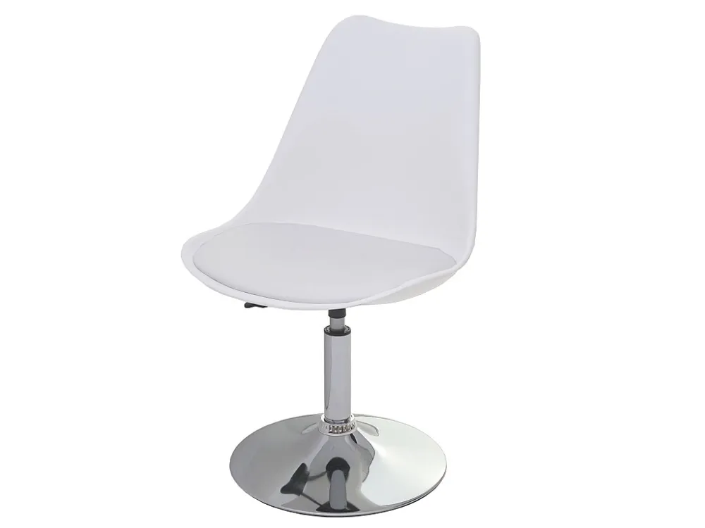 Vaasa T501 draaistoel, wit, voet chroom MCW