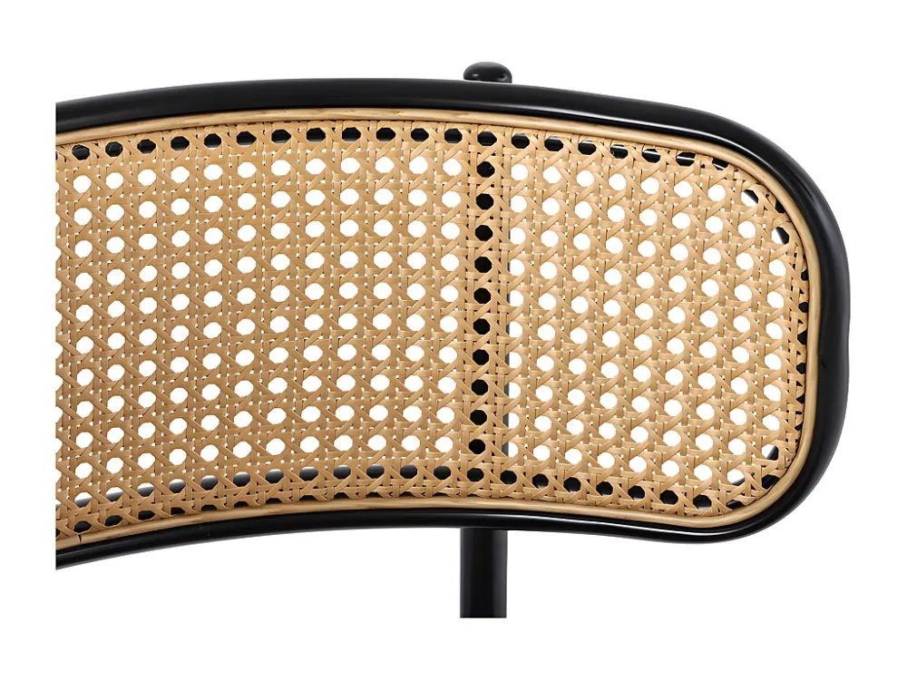 Set van 4 fluwelen en rotan stoelen - metalen poten - Zwart ModernLuxe