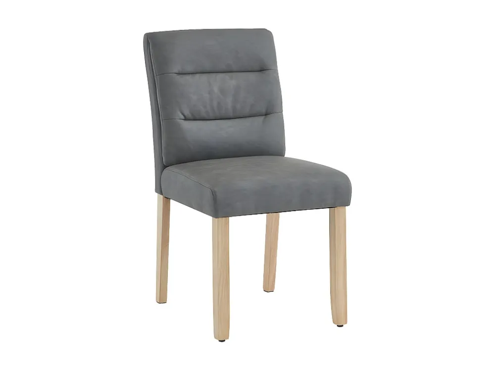 Set van 6 kunstleren stoelen met eikenhouten poten - Grijs ModernLuxe