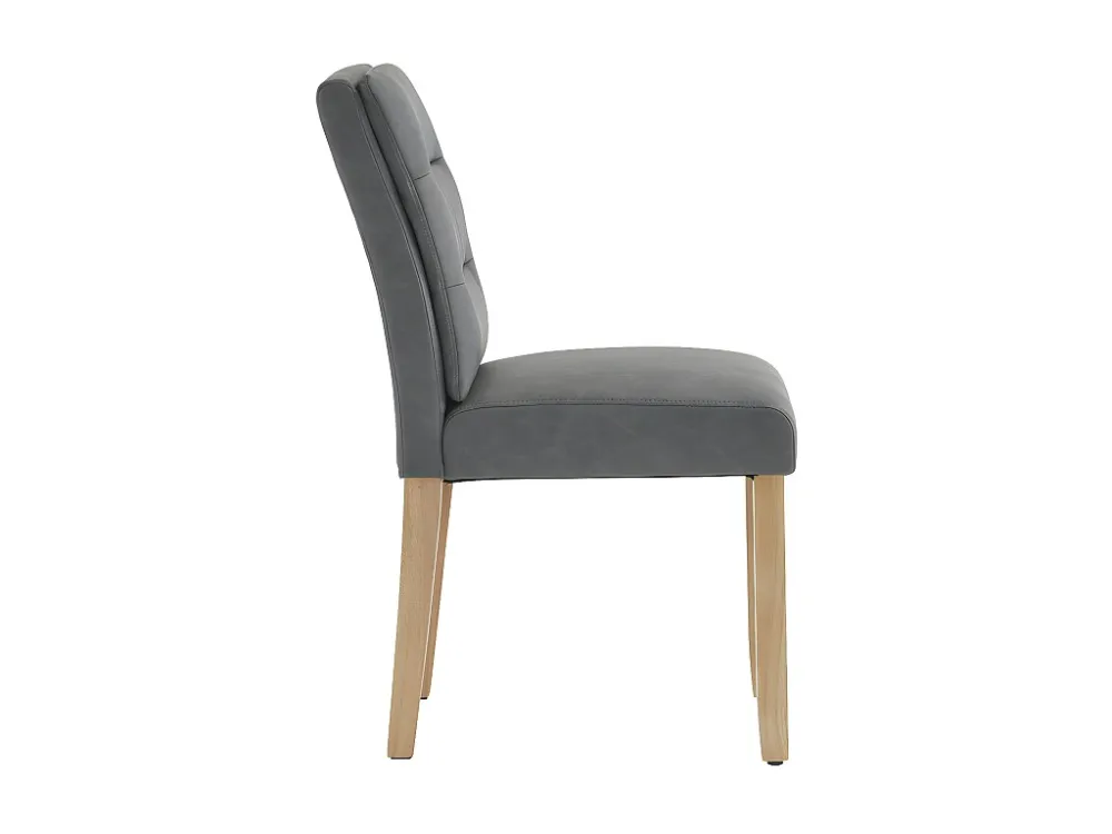 Set van 6 kunstleren stoelen met eikenhouten poten - Grijs ModernLuxe