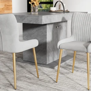 Set van 2 Velvet stoelen - met goud metalen poten - Grijs ModernLuxe