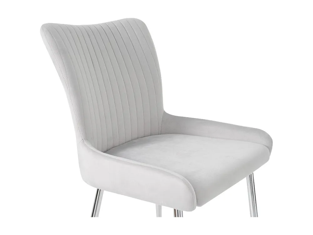 Set van 2 Velvet stoelen - met zilveren metalen poten - Grijs ModernLuxe