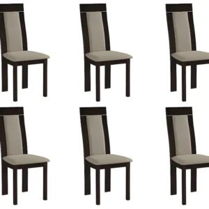 Set 6 stoelen BELINDA - Massief beukenhout en stof