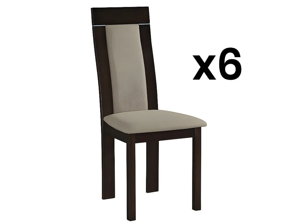 Set 6 stoelen BELINDA - Massief beukenhout en stof