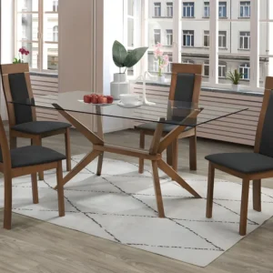 Set van 2 moderne stoelen beukenhout en stof BELINDA
