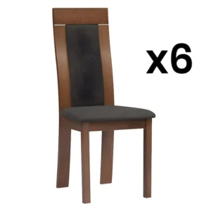 Set van 6 moderne stoelen beukenhout en stof BELINDA