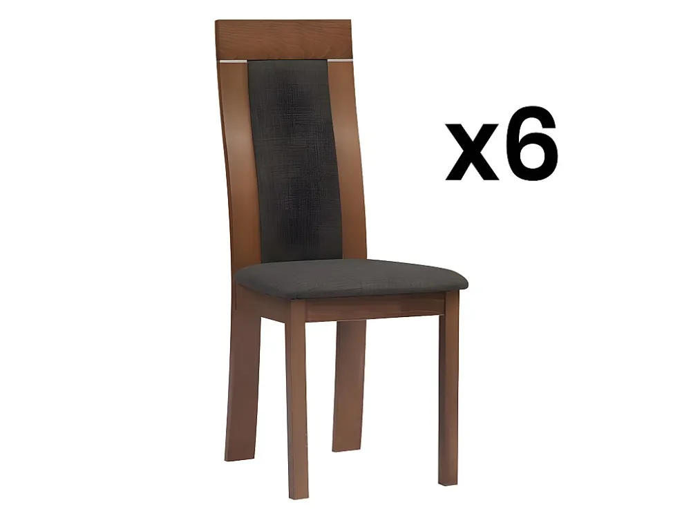 Set van 6 moderne stoelen beukenhout en stof BELINDA