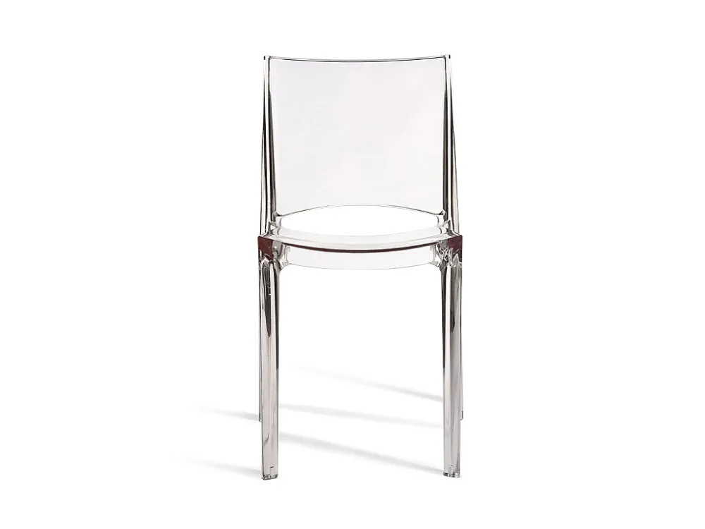 Set van 2 stapelbare stoelen HELLY - Massief polycarbonaat - kristal